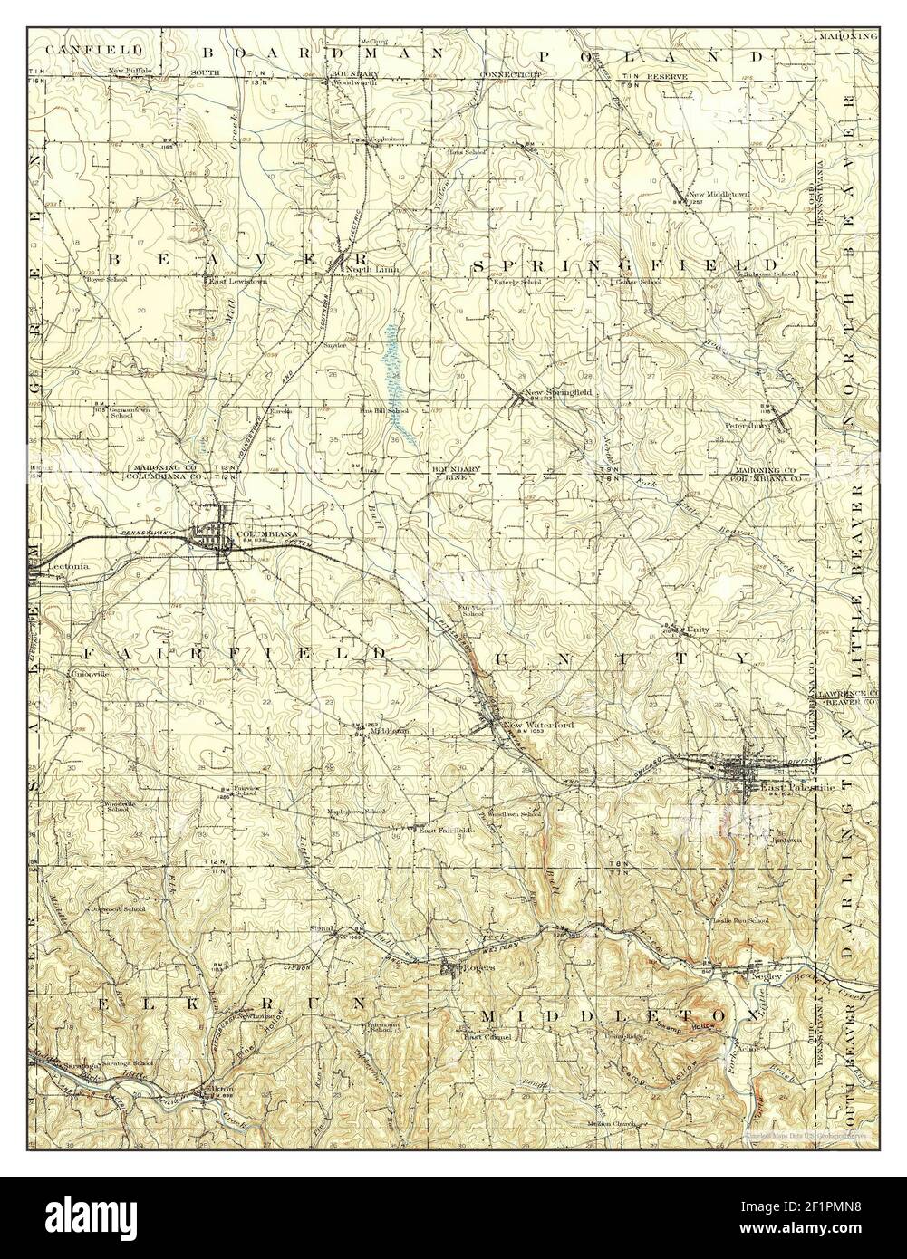 Columbiana County Parcel Map Columbiana, Ohio, Map 1907, 1:62500, United States Of America By Timeless  Maps, Data U.s. Geological Survey Stock Photo - Alamy