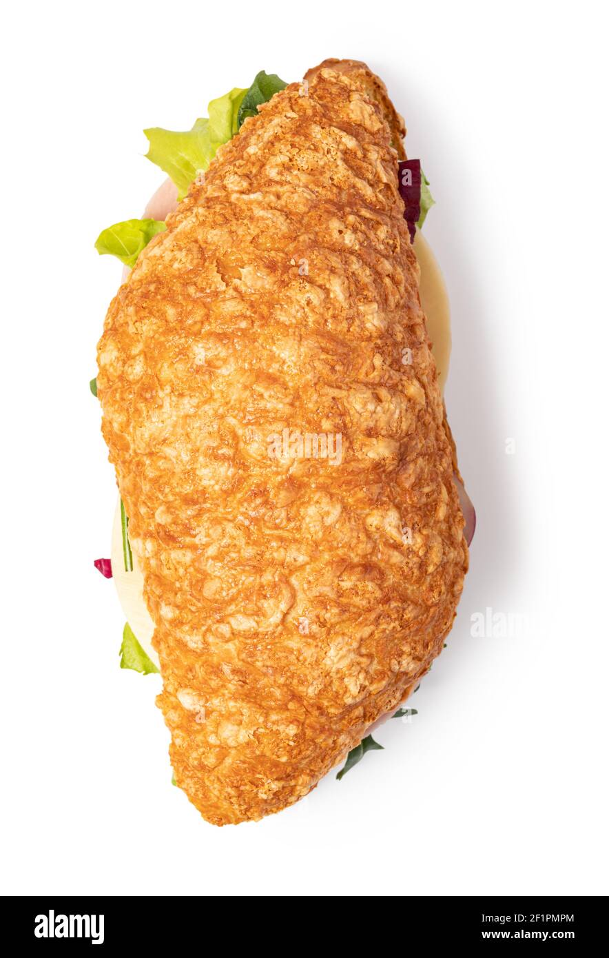 Sandwich with ham on white background Stock Photo