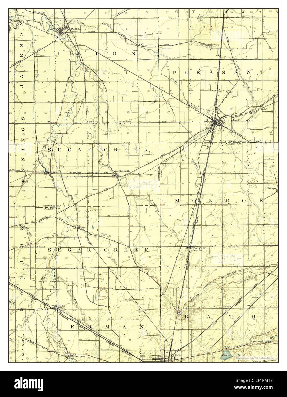 Columbus Grove, Ohio, map 1908, 162500, United States of America by
