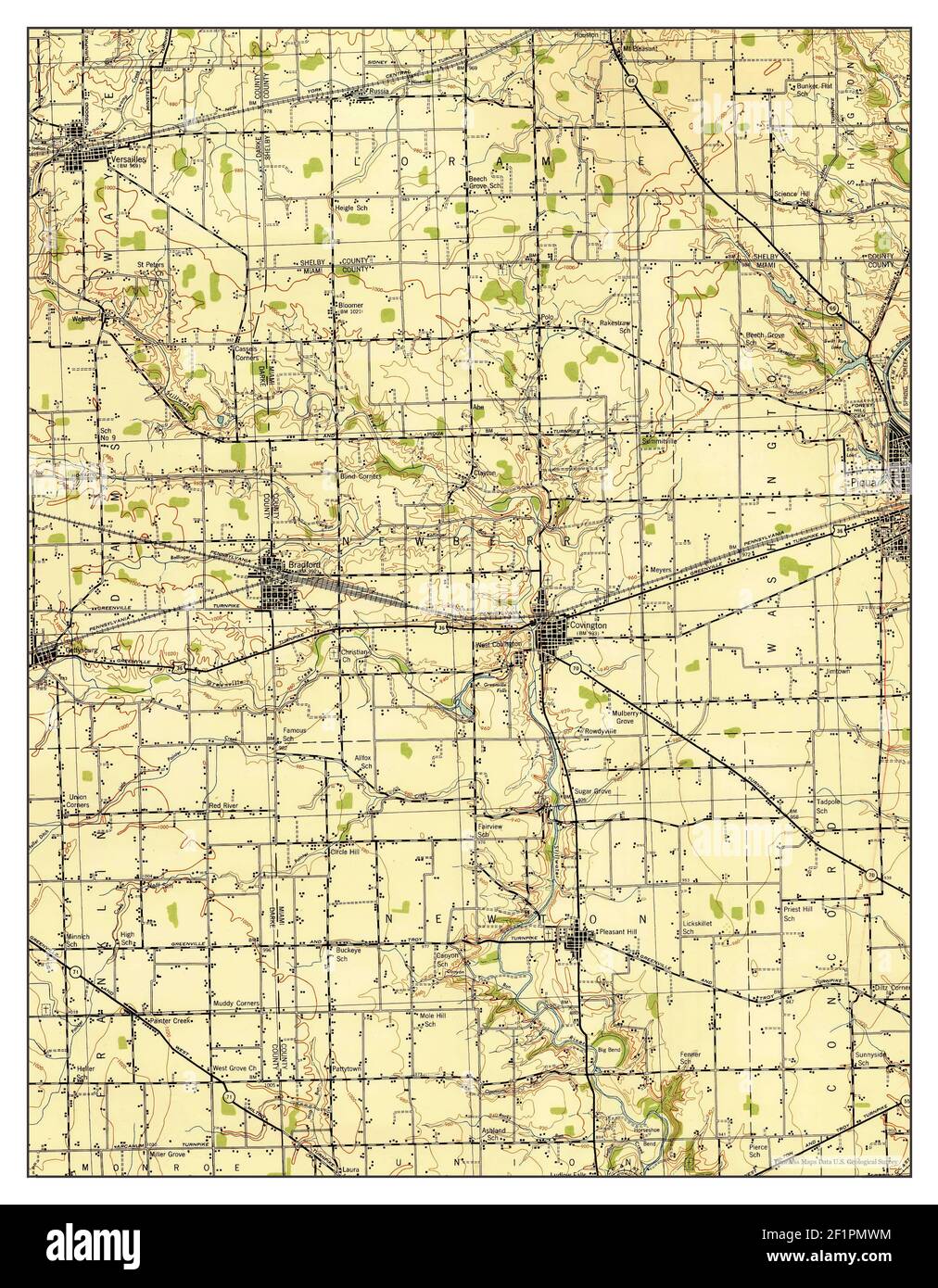 Covington, Ohio, map 1944, 162500, United States of America by Timeless Maps, data U.S