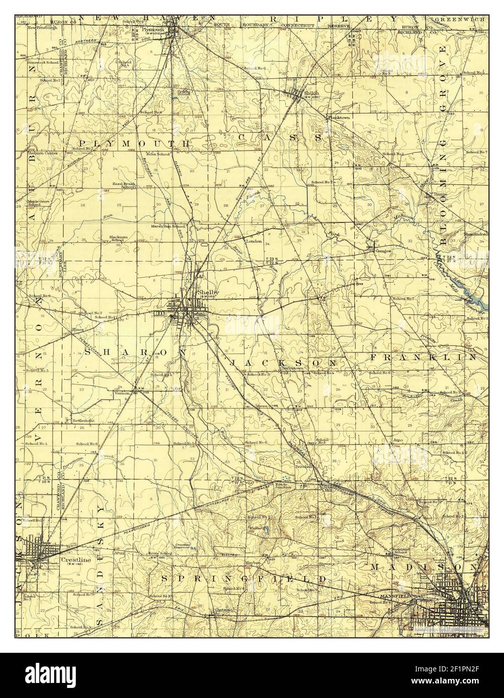 Crestline, Ohio, map 1915, 162500, United States of America by
