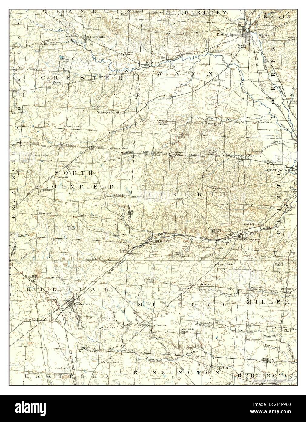 Fredericktown, Ohio, map 1915, 162500, United States of America by