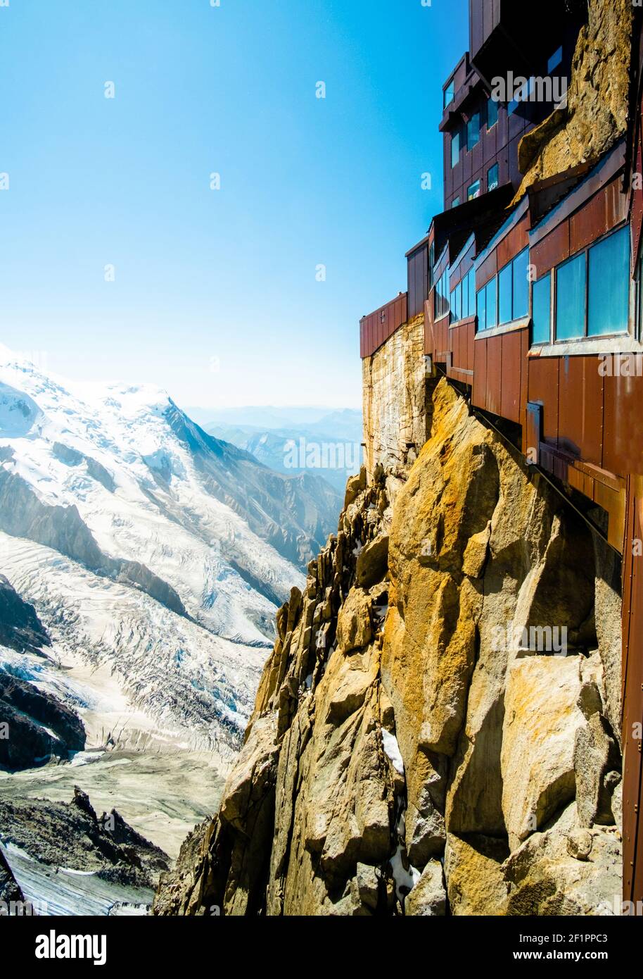 Aiguille du Midi mountain in french Apls, Mount Mont Blanc Stock Photo ...