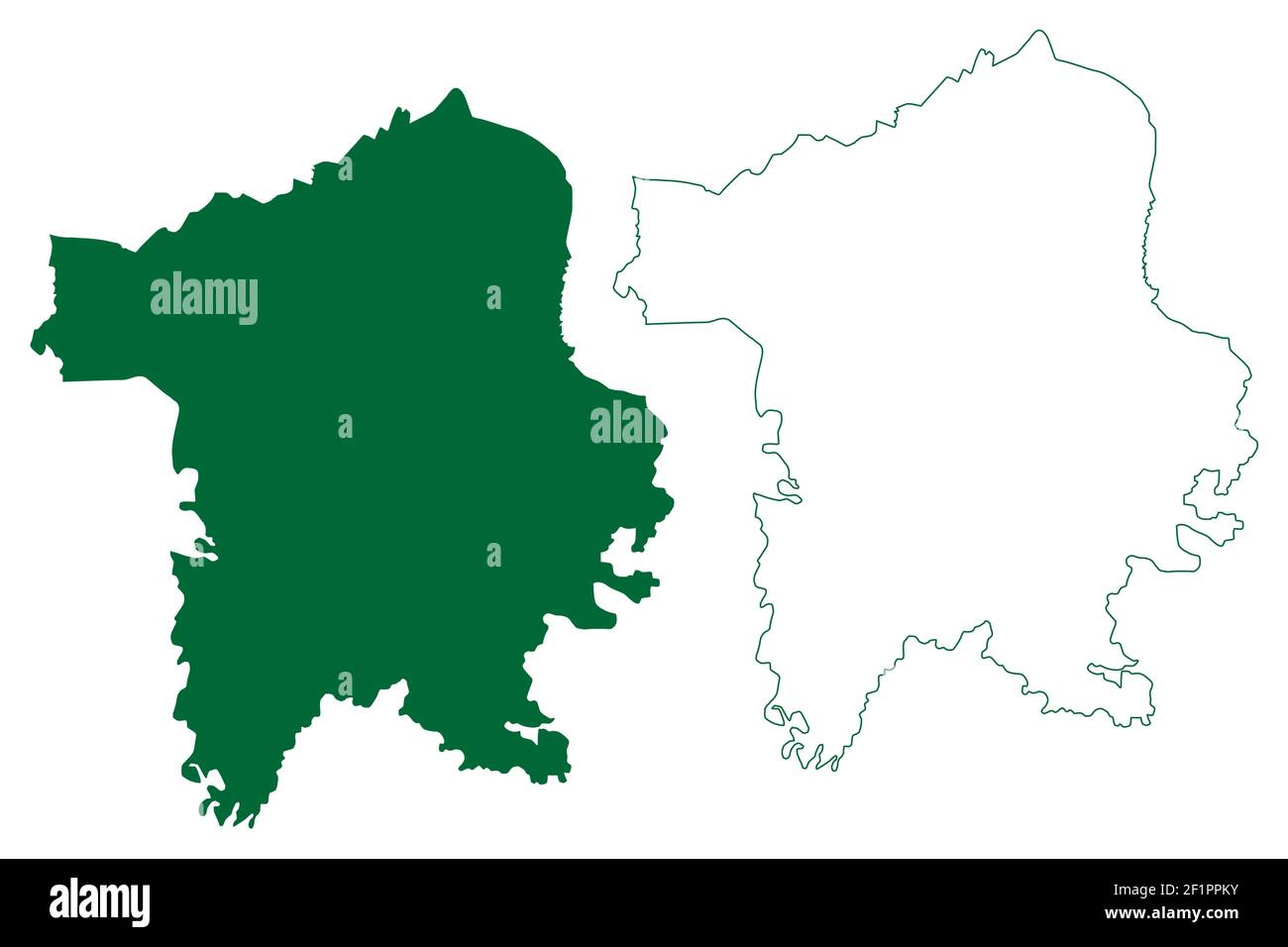 Sitamarhi district (Bihar State, Tirhut division, Republic of India) map vector illustration