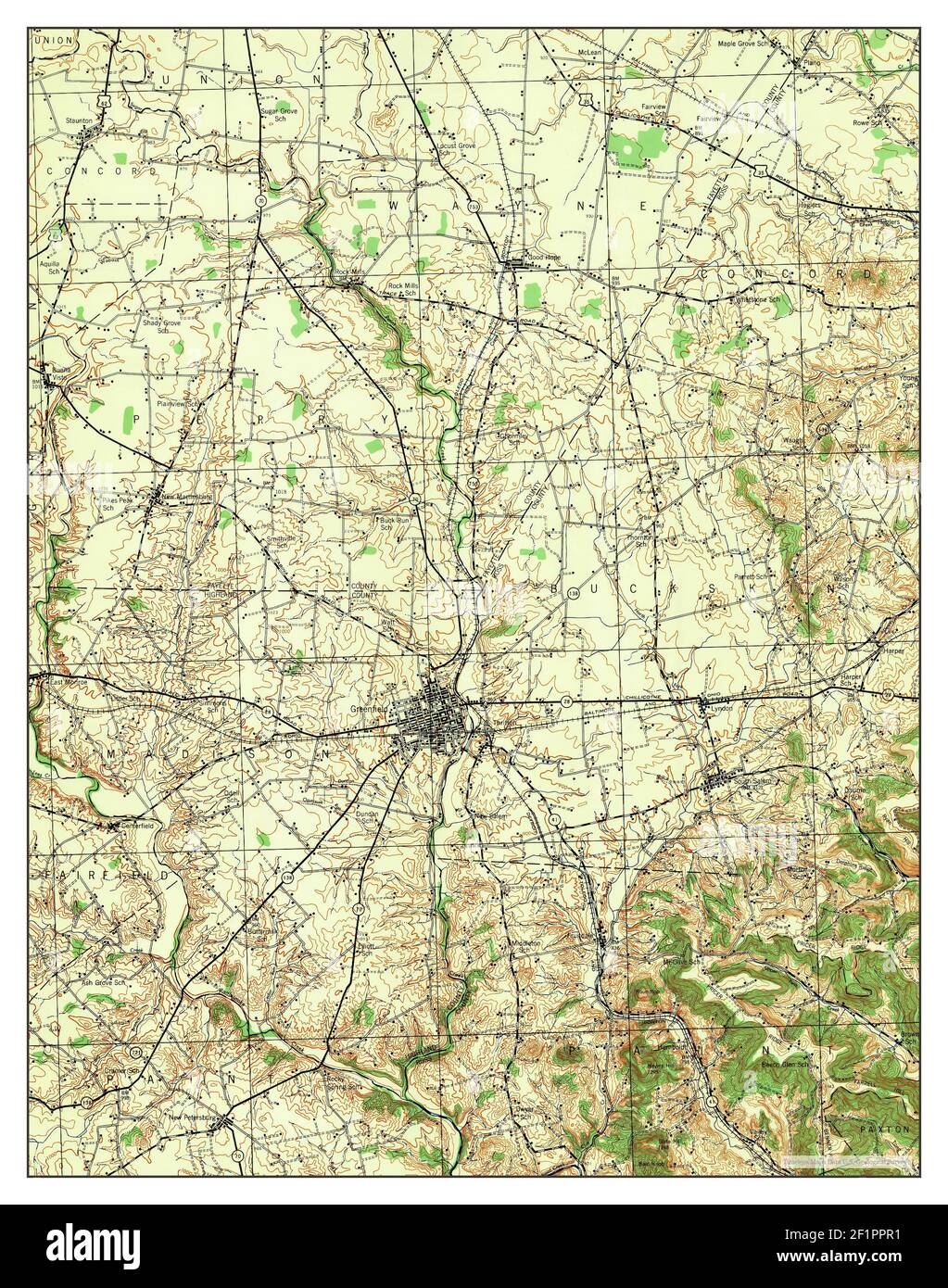 Map of greenfield ohio hires stock photography and images Alamy