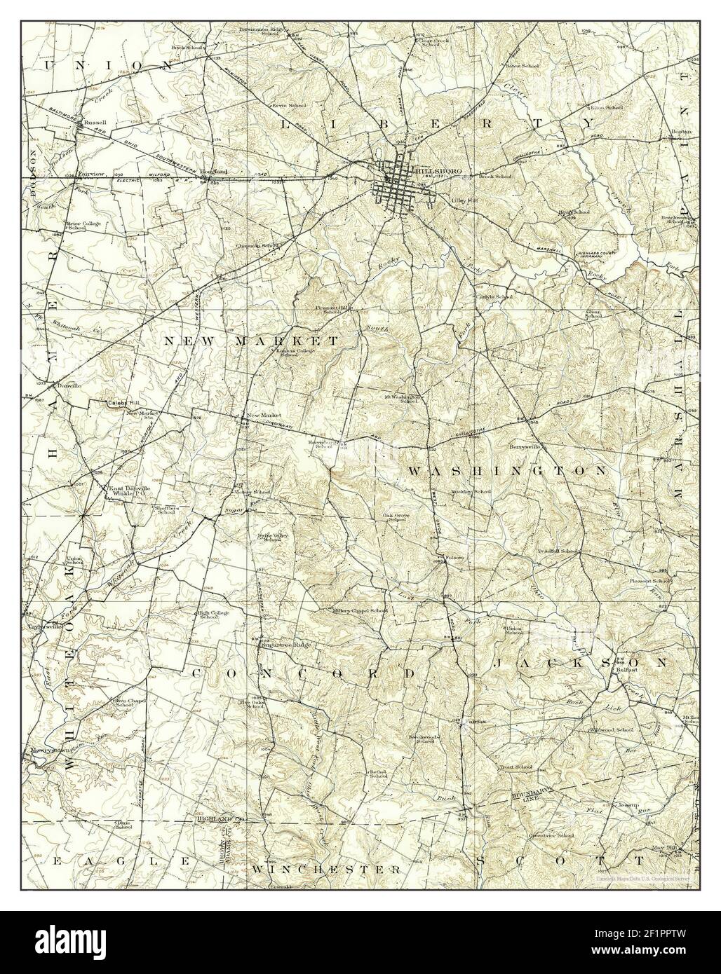 Map of hillsboro ohio Cut Out Stock Images & Pictures Alamy