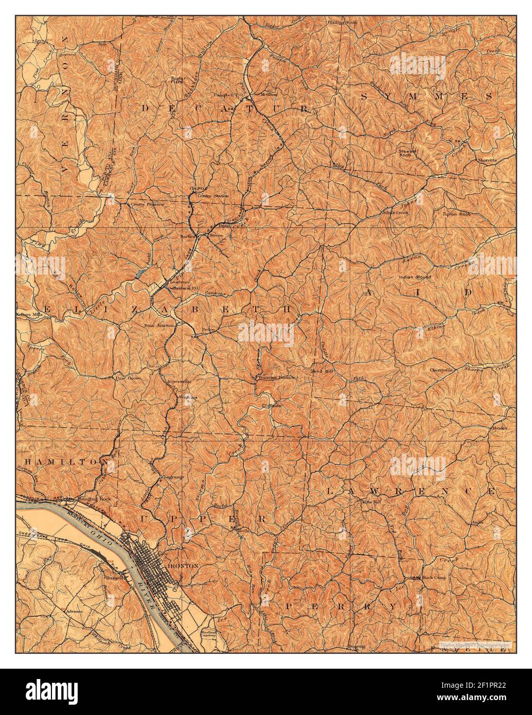 Ironton, Ohio, map 1900, 162500, United States of America by Timeless