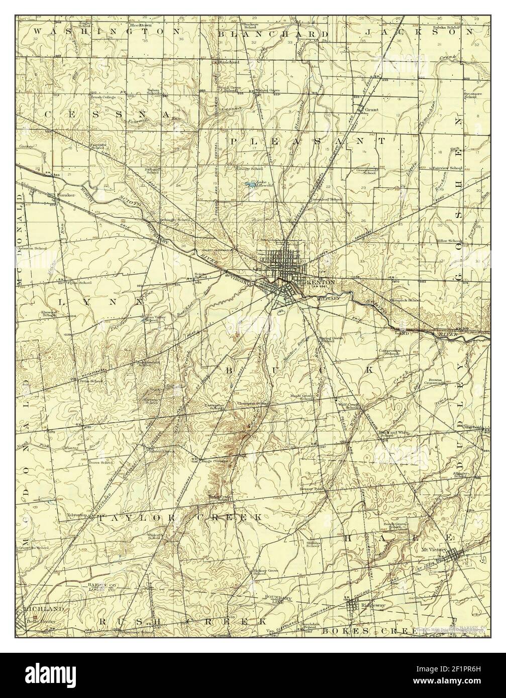 Kenton, Ohio, map 1915, 162500, United States of America by Timeless