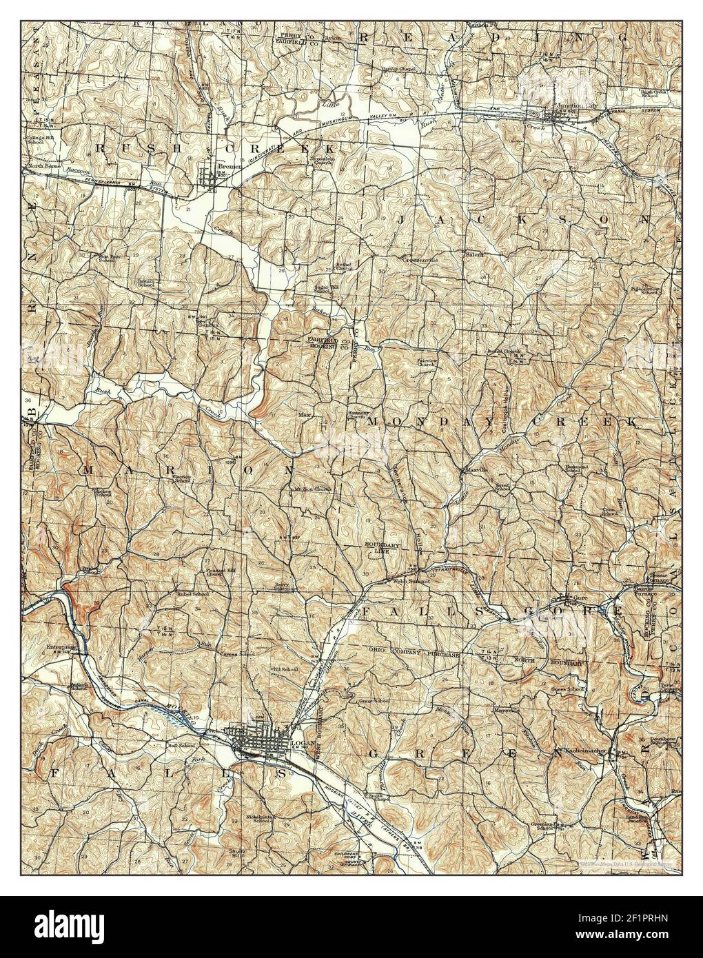 Logan, Ohio, map 1907, 162500, United States of America by Timeless