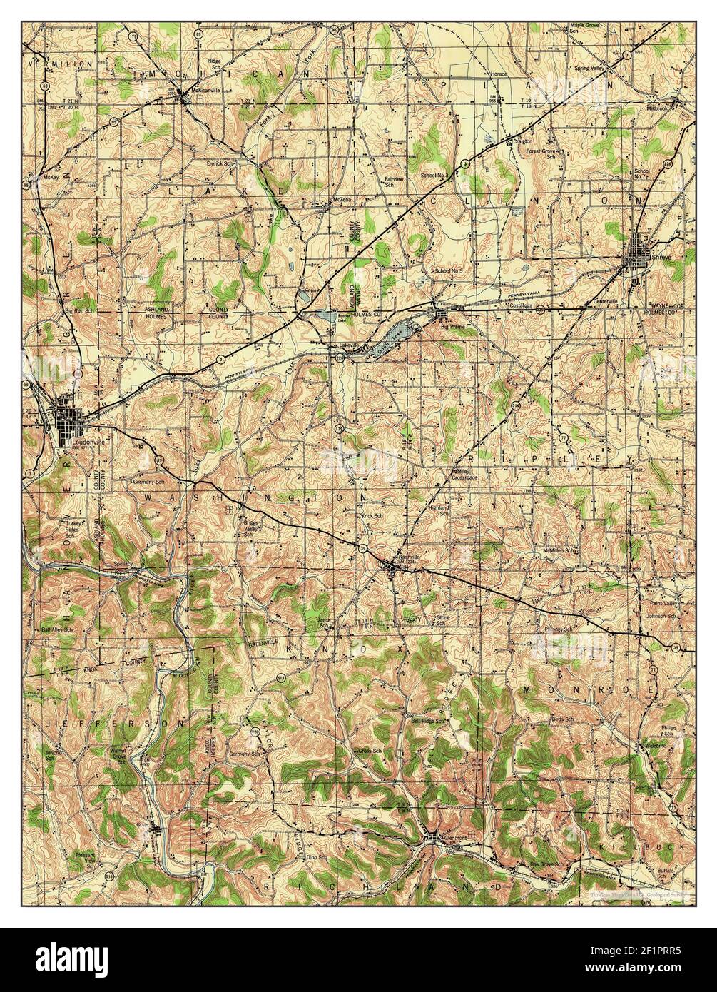 Loudonville, Ohio, map 1943, 162500, United States of America by