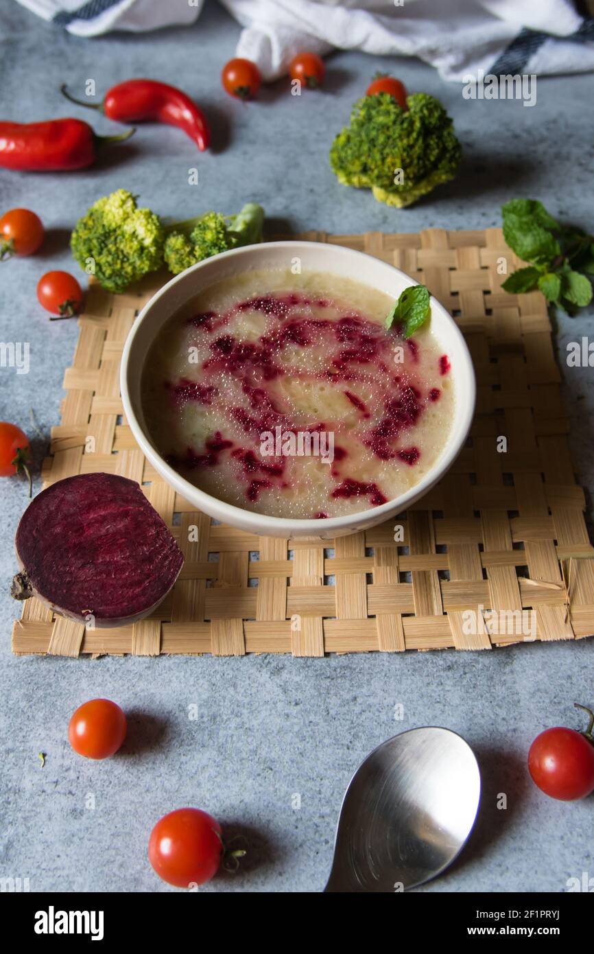 Healthy food ingredient chicken soup Stock Photo Alamy