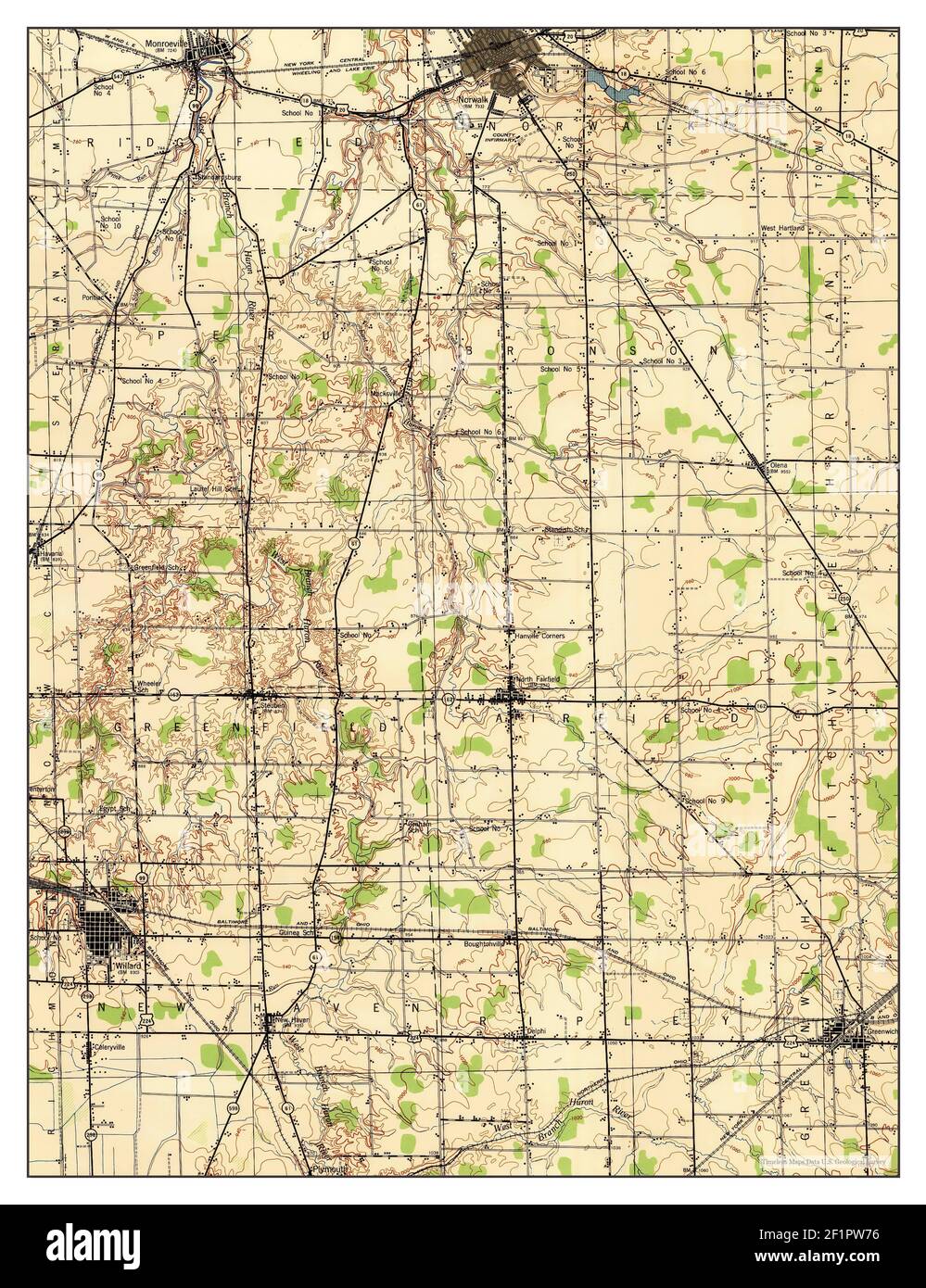Norwalk, Ohio, map 1944, 162500, United States of America by Timeless
