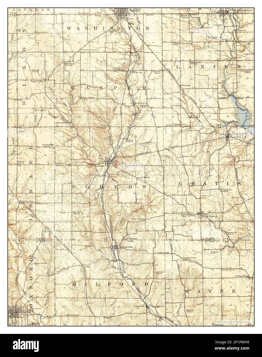 Oxford, Ohio, map 1911, 162500, United States of America by Timeless Maps, data U.S. Geological