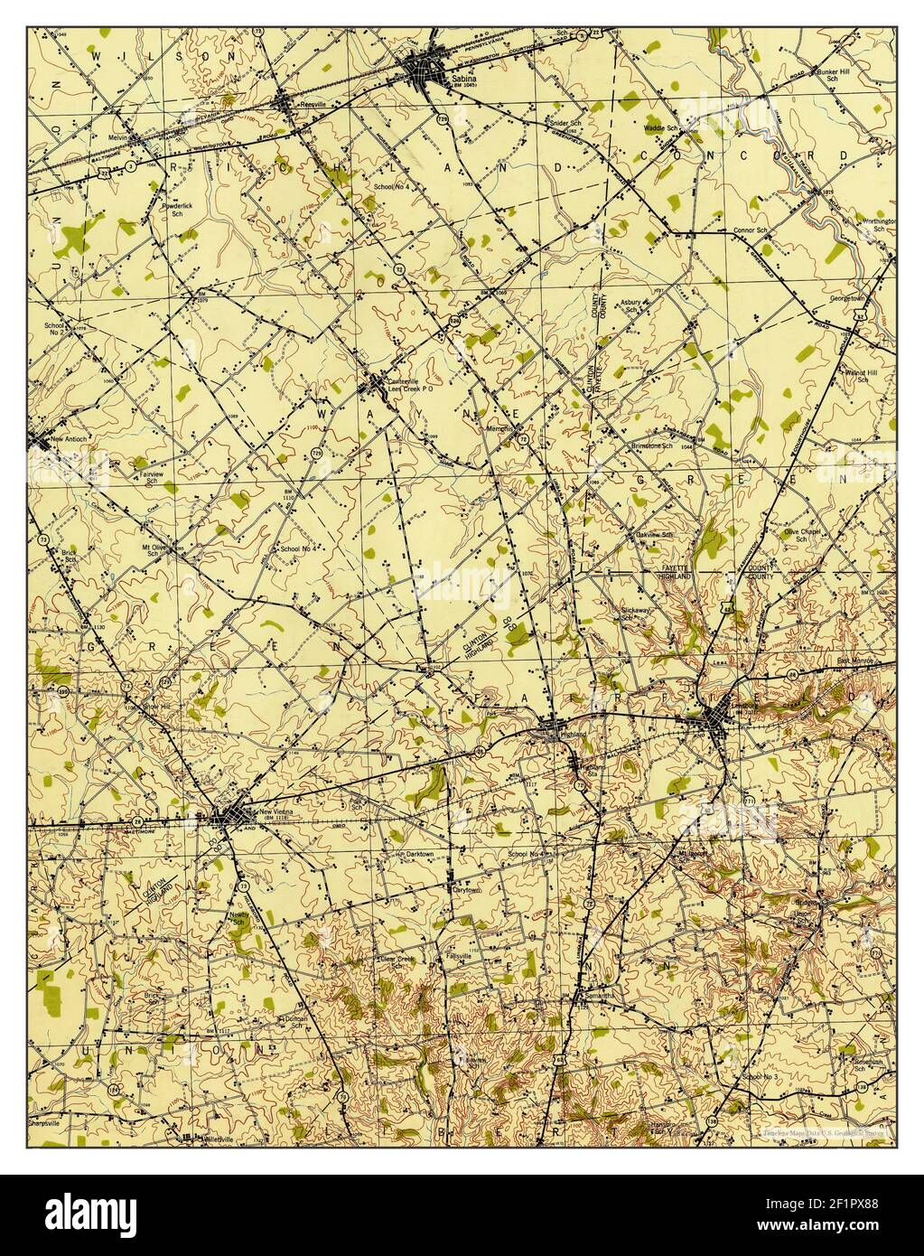 Sabina, Ohio, map 1943, 162500, United States of America by Timeless