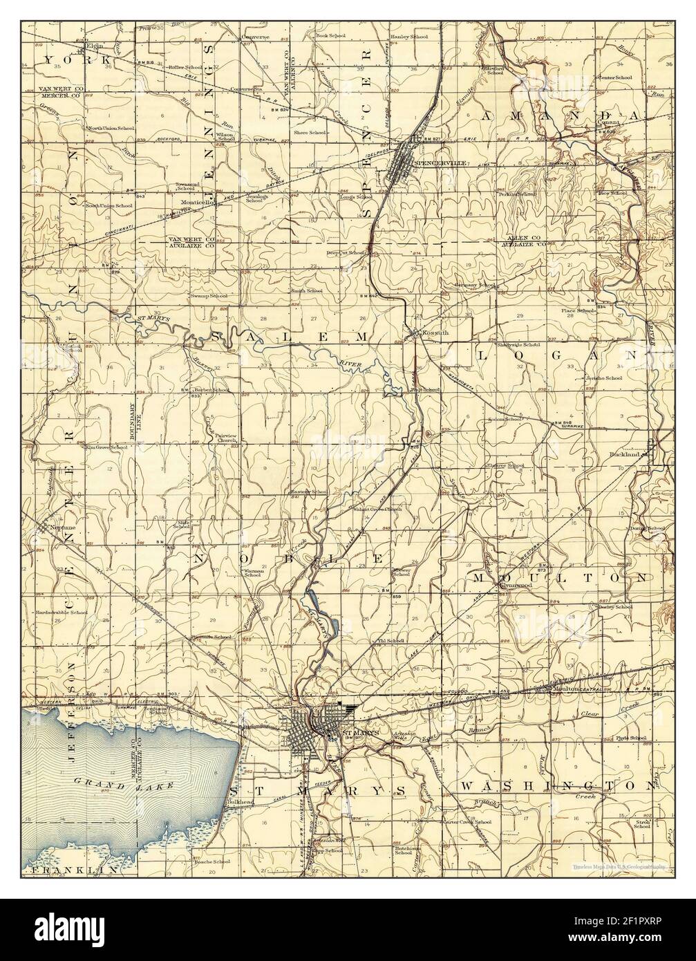 Spencerville, Ohio, map 1911, 162500, United States of America by