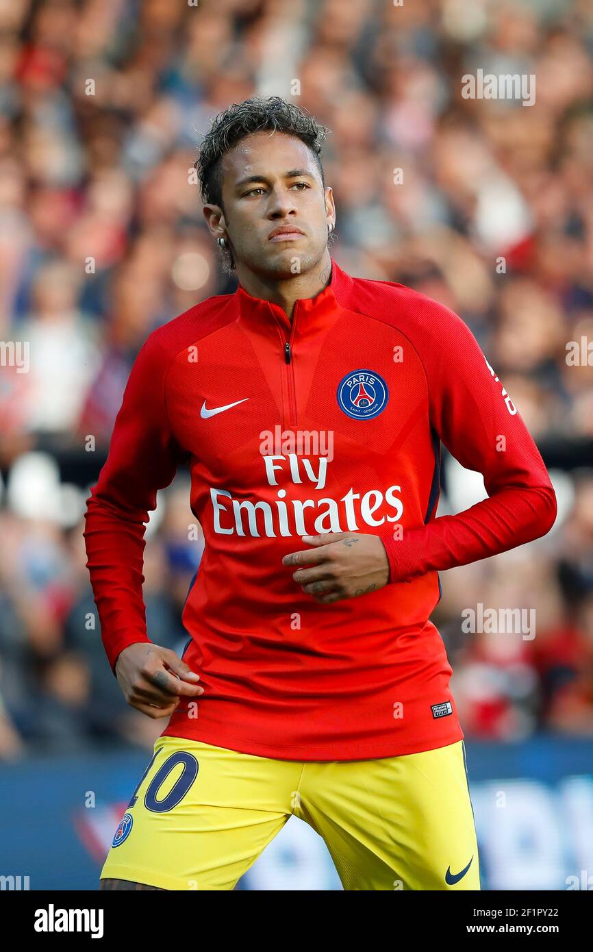 Neymar da Silva Santos Junior - Neymar Jr (PSG) at warm up during the  French championship L1 football match between EA Guingamp v Paris  Saint-Germain, on August 13, 2017 at the Roudourou