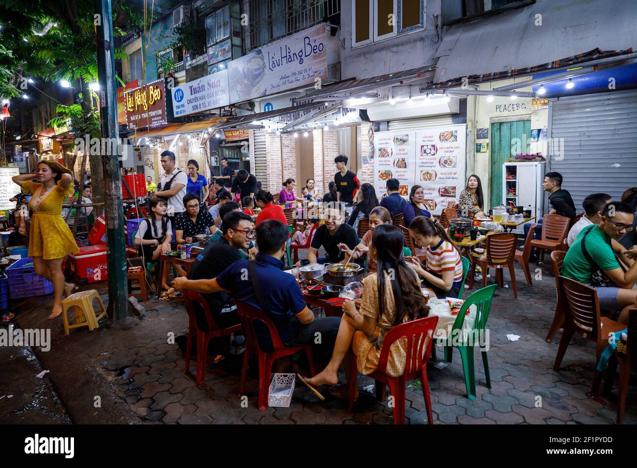 The nightlife at the city center of Hanoi in Vietnam Stock Photo Alamy