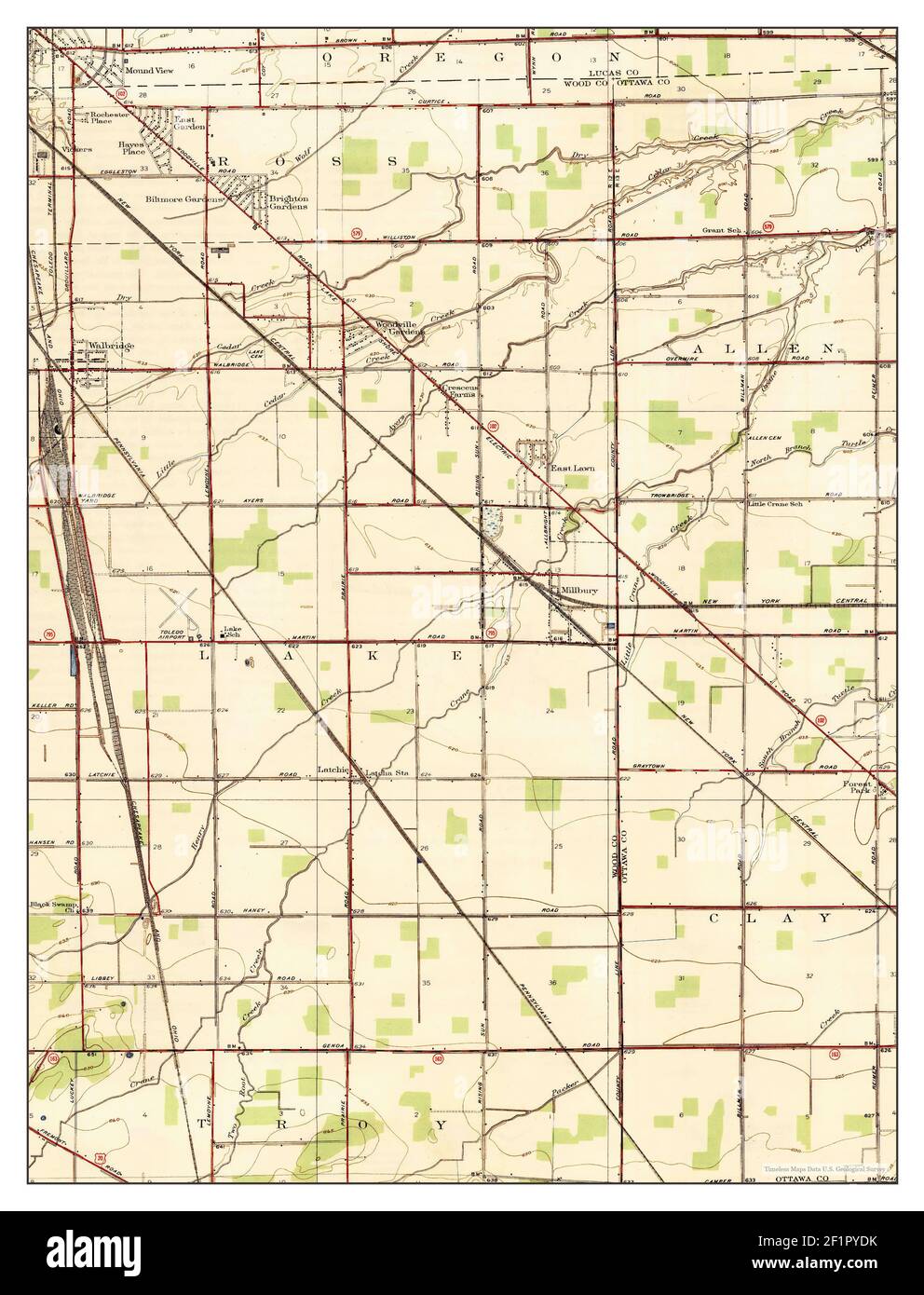 Walbridge, Ohio, map 1938, 131680, United States of America by Timeless Maps, data U.S