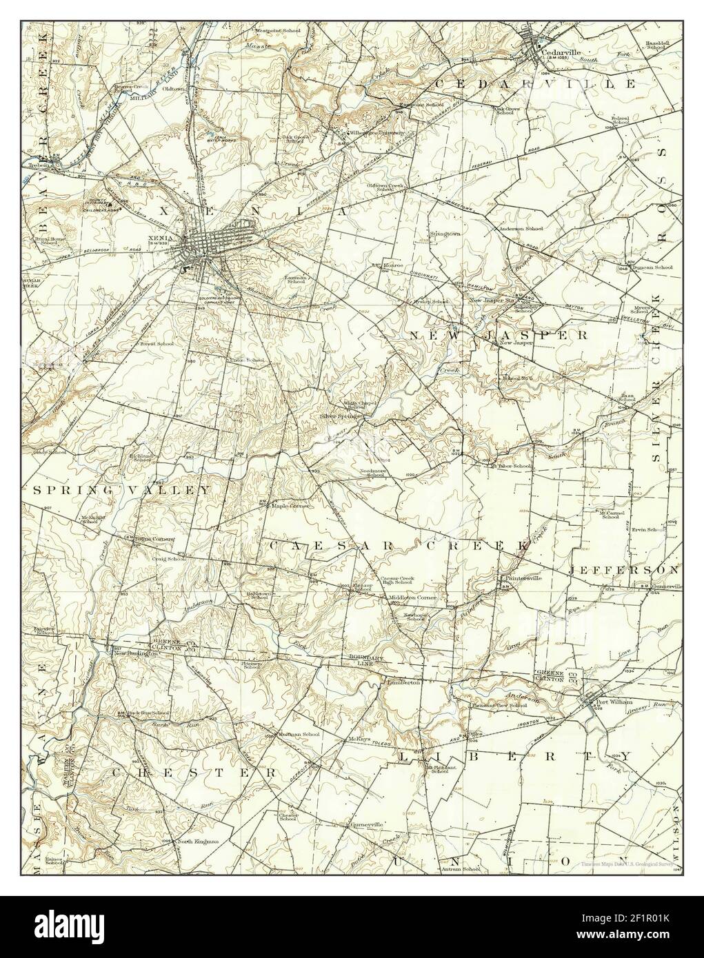 Xenia, Ohio, map 1917, 162500, United States of America by Timeless