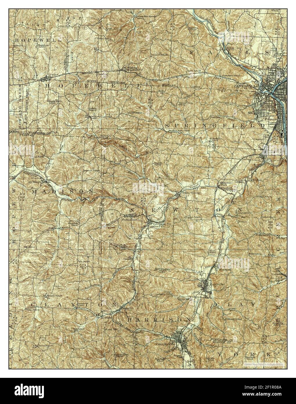 Zanesville Cut Out Stock Images - Zanesville Ohio Map 1910 162500 United States Of America By Timeless Maps Data Us Geological Survey 2F1R08A 