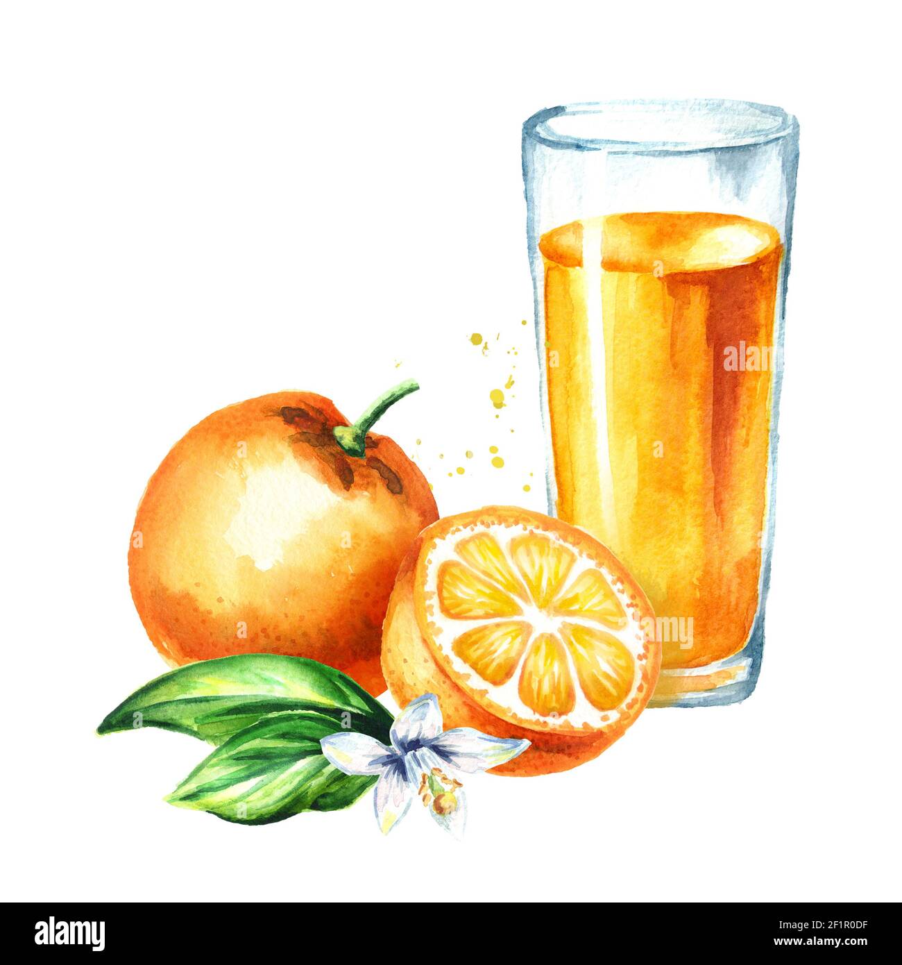 Апельсиновый сок акварель