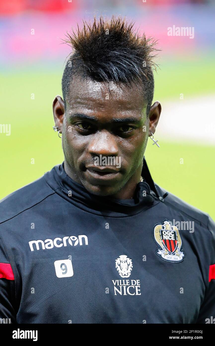 Mario Balotelli (Olympique Gymnaste Club Nice Cote d Azur - OGC Nice)  during the French Championship Ligue 1 football match between Paris  Saint-Germain and OGC Nice on October 27, 2017 at Parc