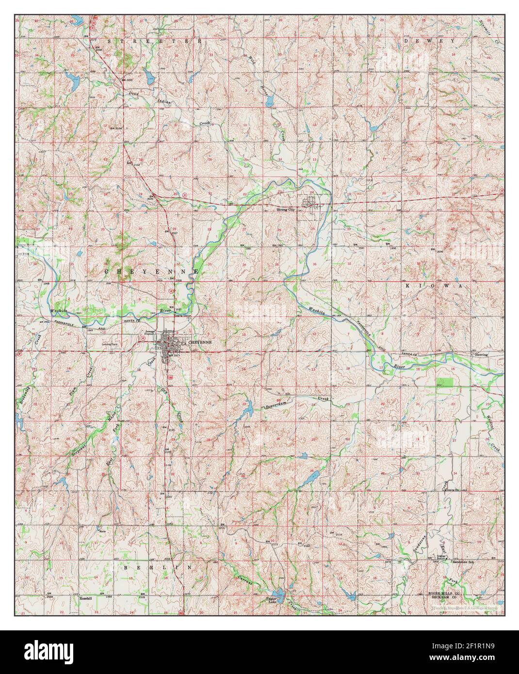 Cheyenne, Oklahoma, map 1960, 162500, United States of America by
