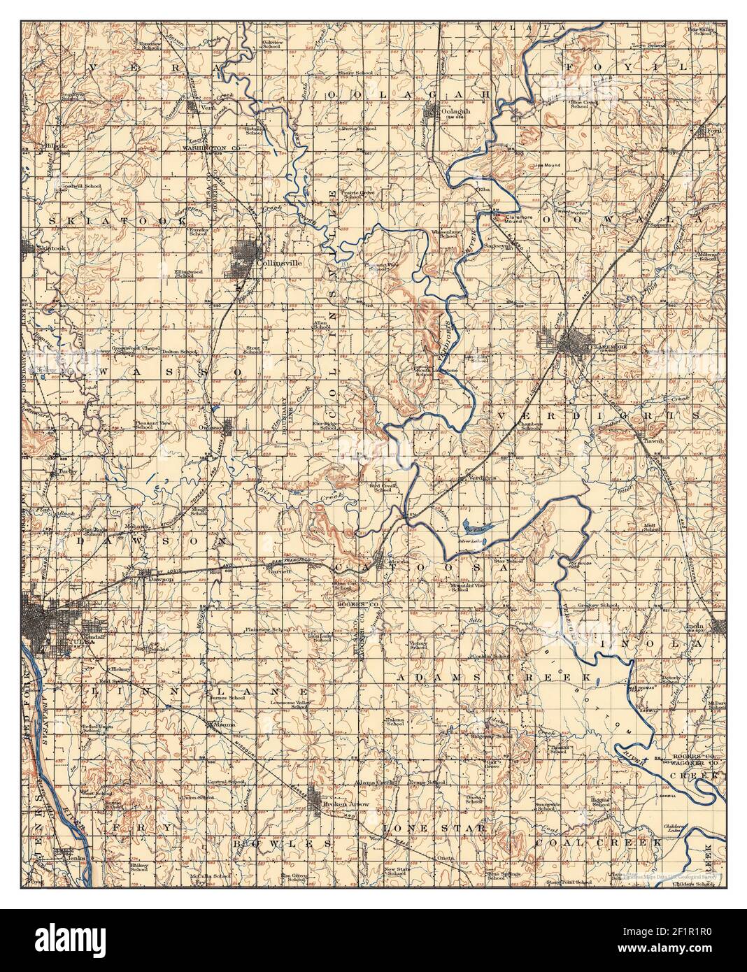 Claremore, Oklahoma, map 1914, 1125000, United States of America by