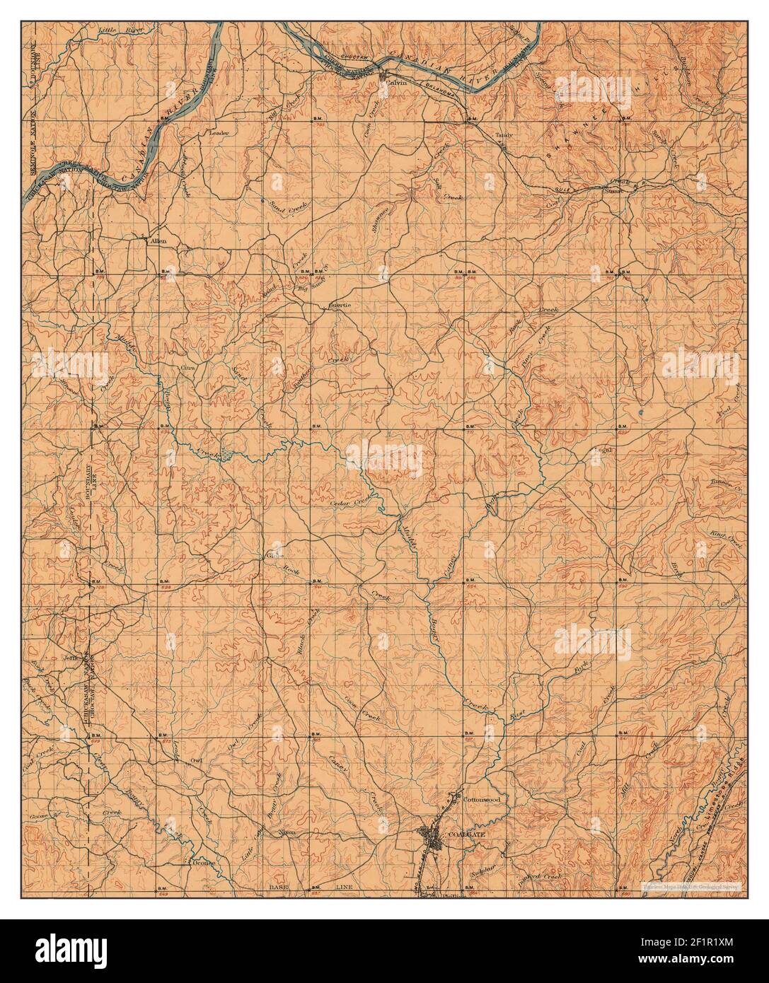 Coalgate, Oklahoma, map 1900, 1125000, United States of America by