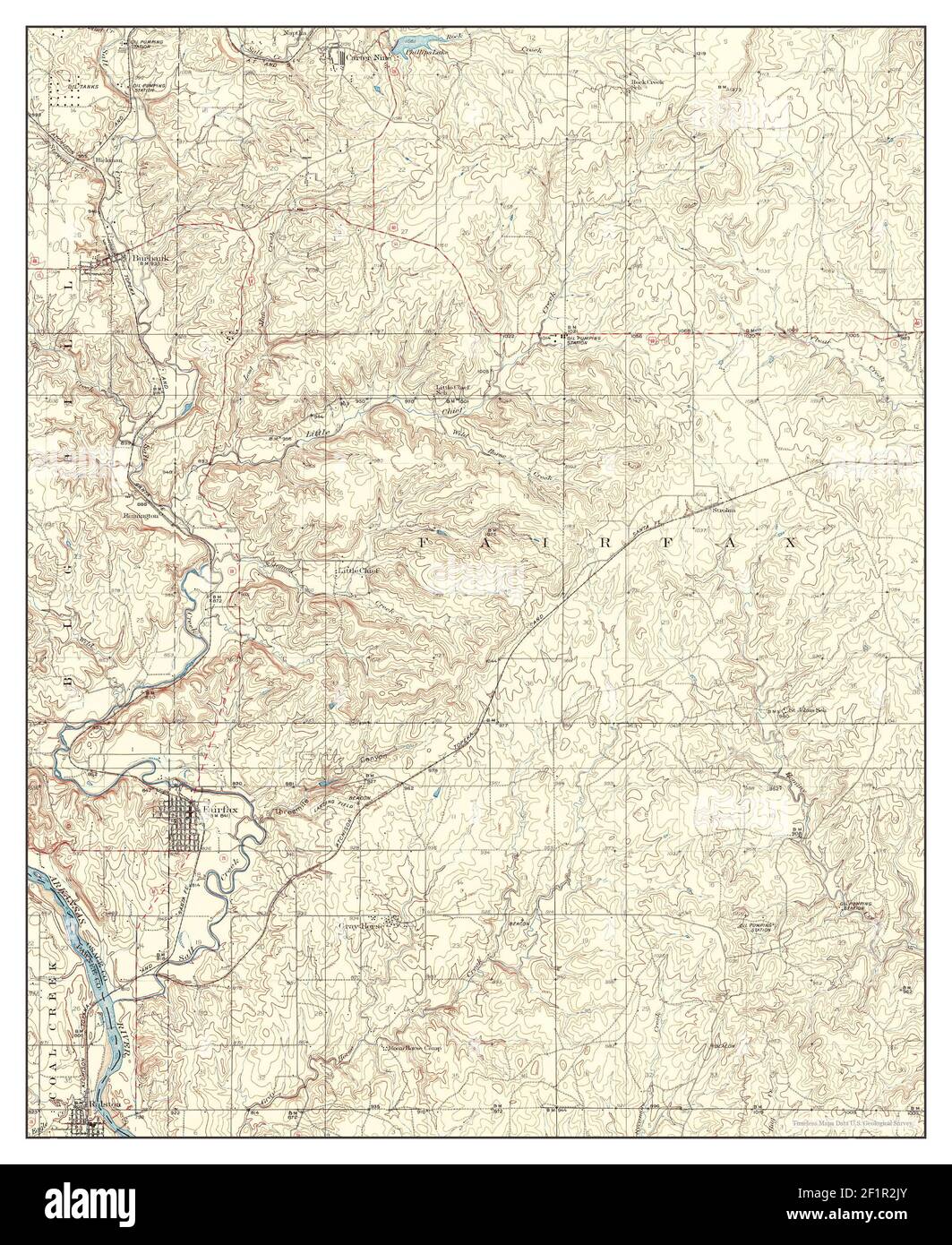 Fairfax, Oklahoma, map 1932, 162500, United States of America by