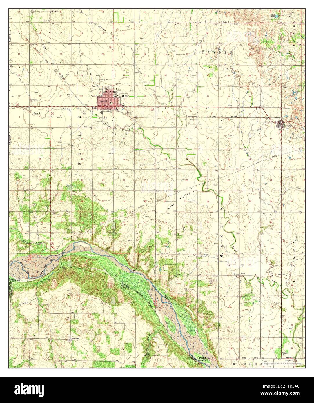 Map of hollis oklahoma Cut Out Stock Images & Pictures Alamy