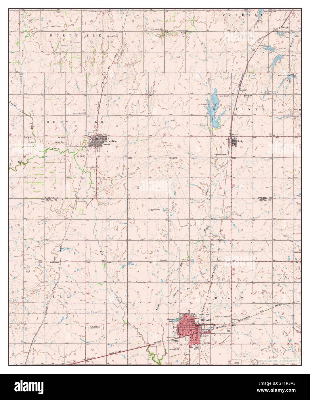 Hobart, Oklahoma, map 1961, 162500, United States of America by