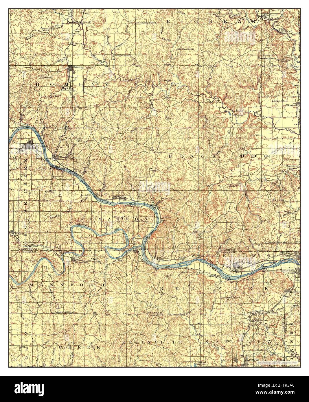 Map of hominy oklahoma Cut Out Stock Images & Pictures Alamy