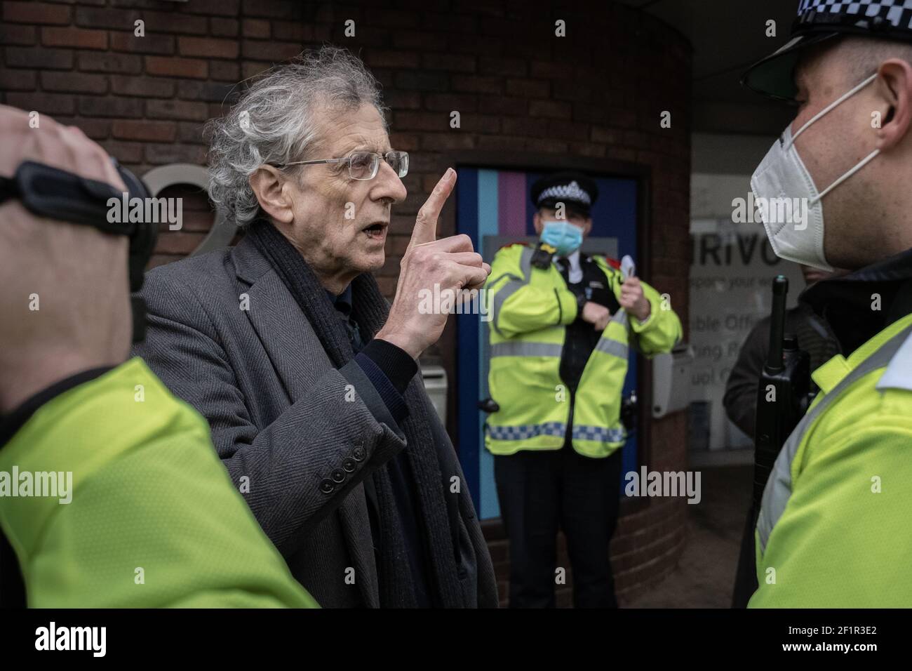 Coronavirus: Piers Corbyn attends an attempted anti-lockdown event of 20-30 protesters on Richmond Green in south east London, UK. Stock Photo