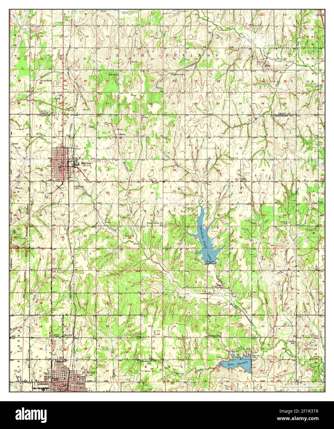 Marlow, Oklahoma, map 1950, 162500, United States of America by