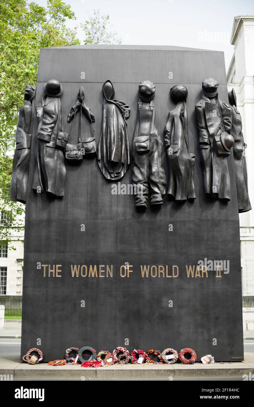 The British National War Memorial to the Women of World War Two. Stock Photo
