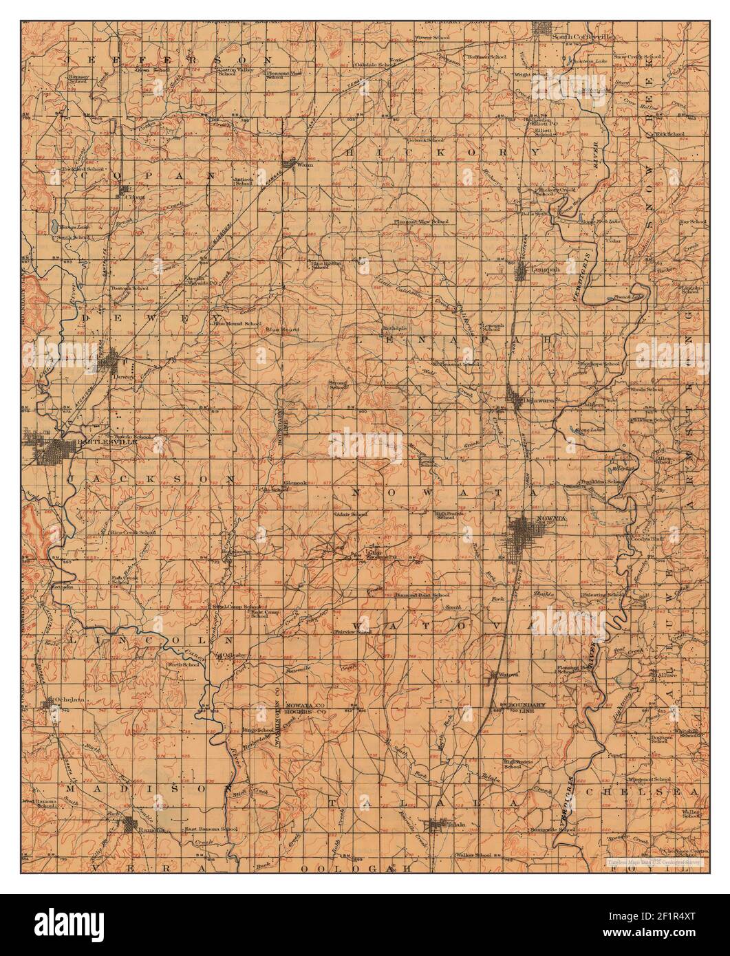 Mcintosh County Oklahoma Plat Maps Nowata Oklahoma Map High Resolution Stock Photography And Images - Alamy