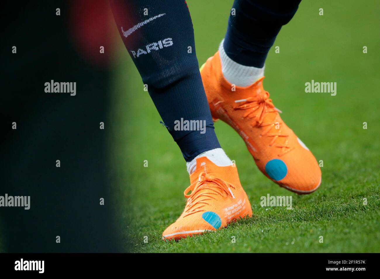 Shoes of Kylian Mbappe (PSG), ™ for 'Nike Mercurial Vapore' Oregon USA c. 'KNIT', during the French championship L1 football match between Paris Saint-Germain (PSG) and Monaco, on