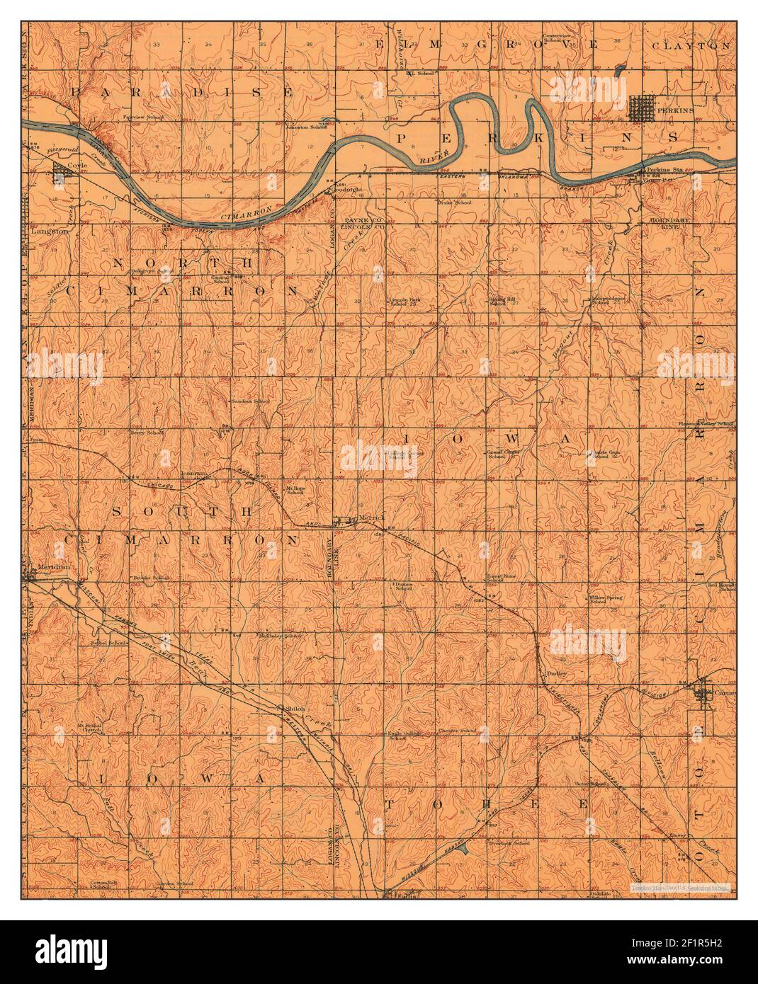 Perkins, Oklahoma, map 1909, 162500, United States of America by