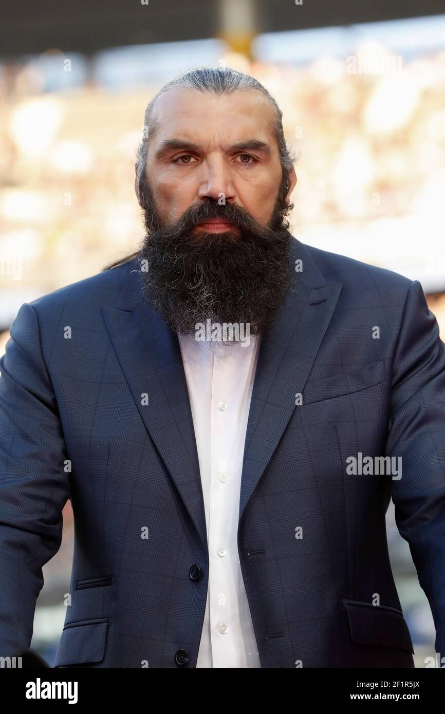 Sebastien Chabal for Canal + during the French Championship Top 14 rugby union match between Montpellier Herault rugby and Castres Olympique on June 2, 2018 at Stade de France in Saint-Denis near Paris, France - Photo Stephane Allaman / DPPI Stock Photo