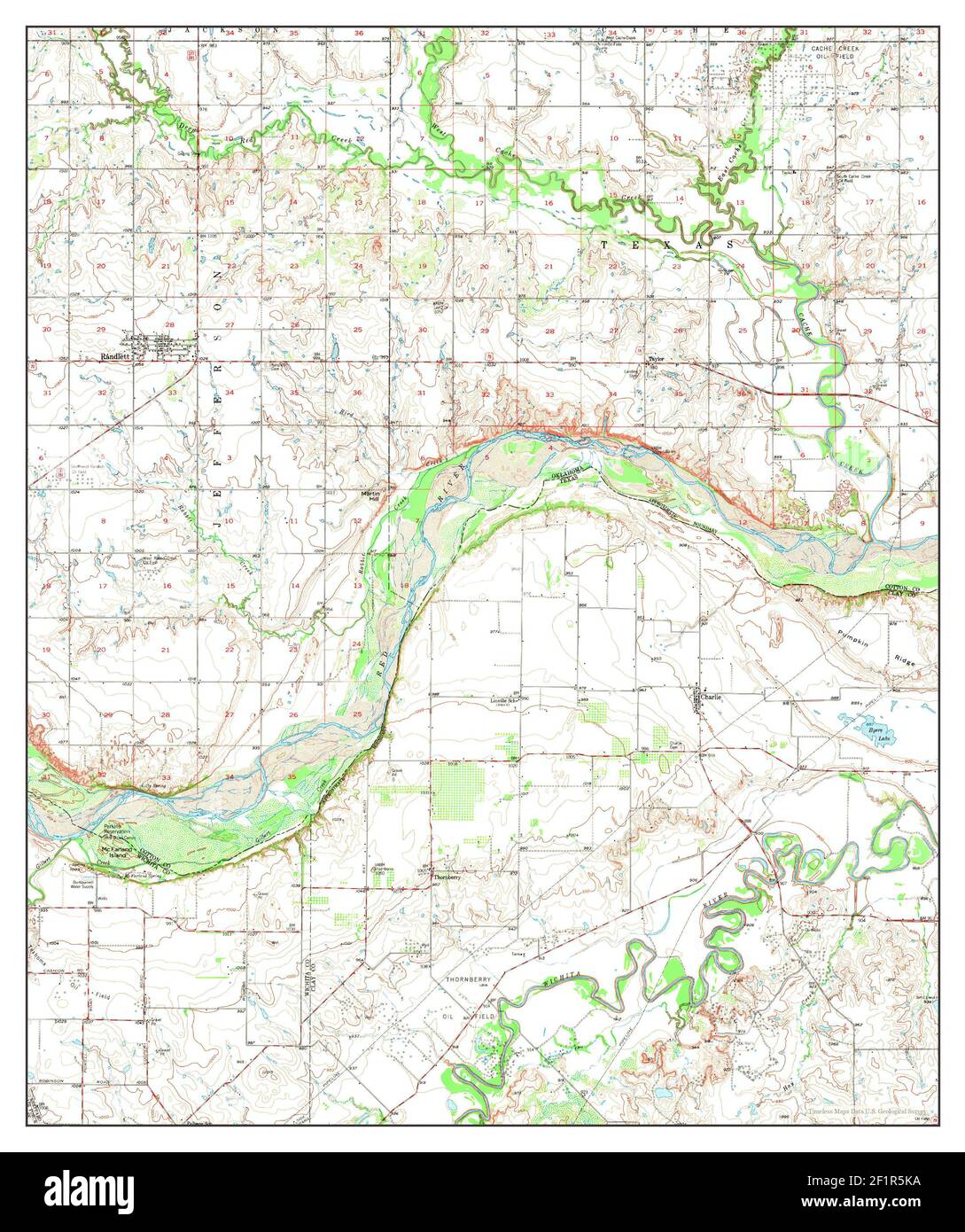 Randlett, Oklahoma, map 1957, 162500, United States of America by