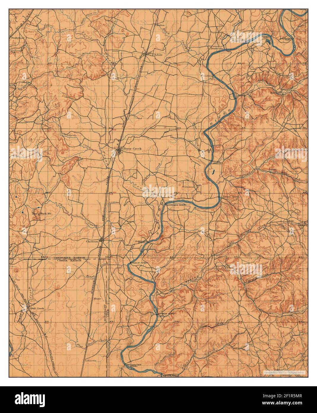 Pryor, Oklahoma, map 1901, 1125000, United States of America by Timeless Maps, data U.S