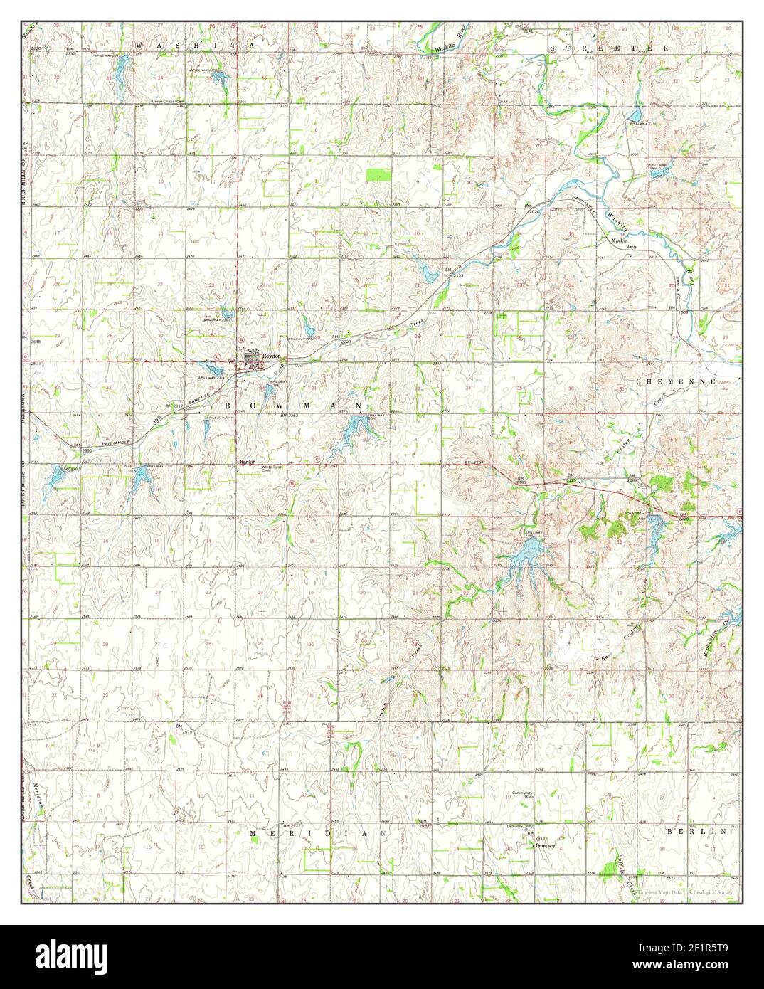 Reydon, Oklahoma, map 1961, 162500, United States of America by