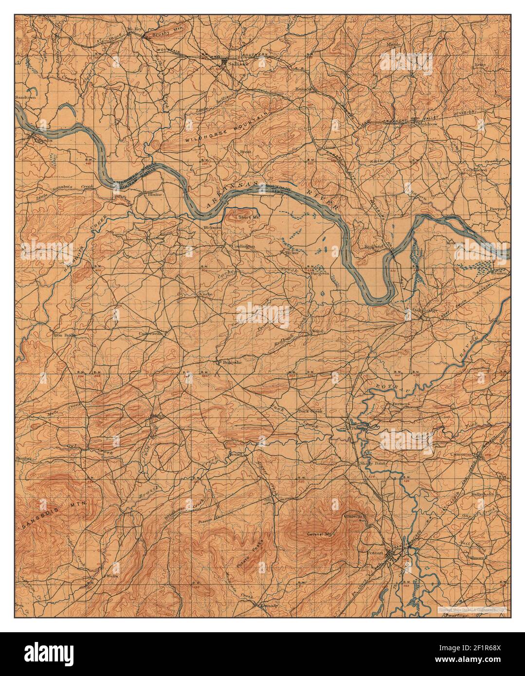 Oklahoma map 1900 hi res stock - Sallisaw Oklahoma Map 1900 1125000 United States Of America By Timeless Maps Data Us Geological Survey 2F1R68X