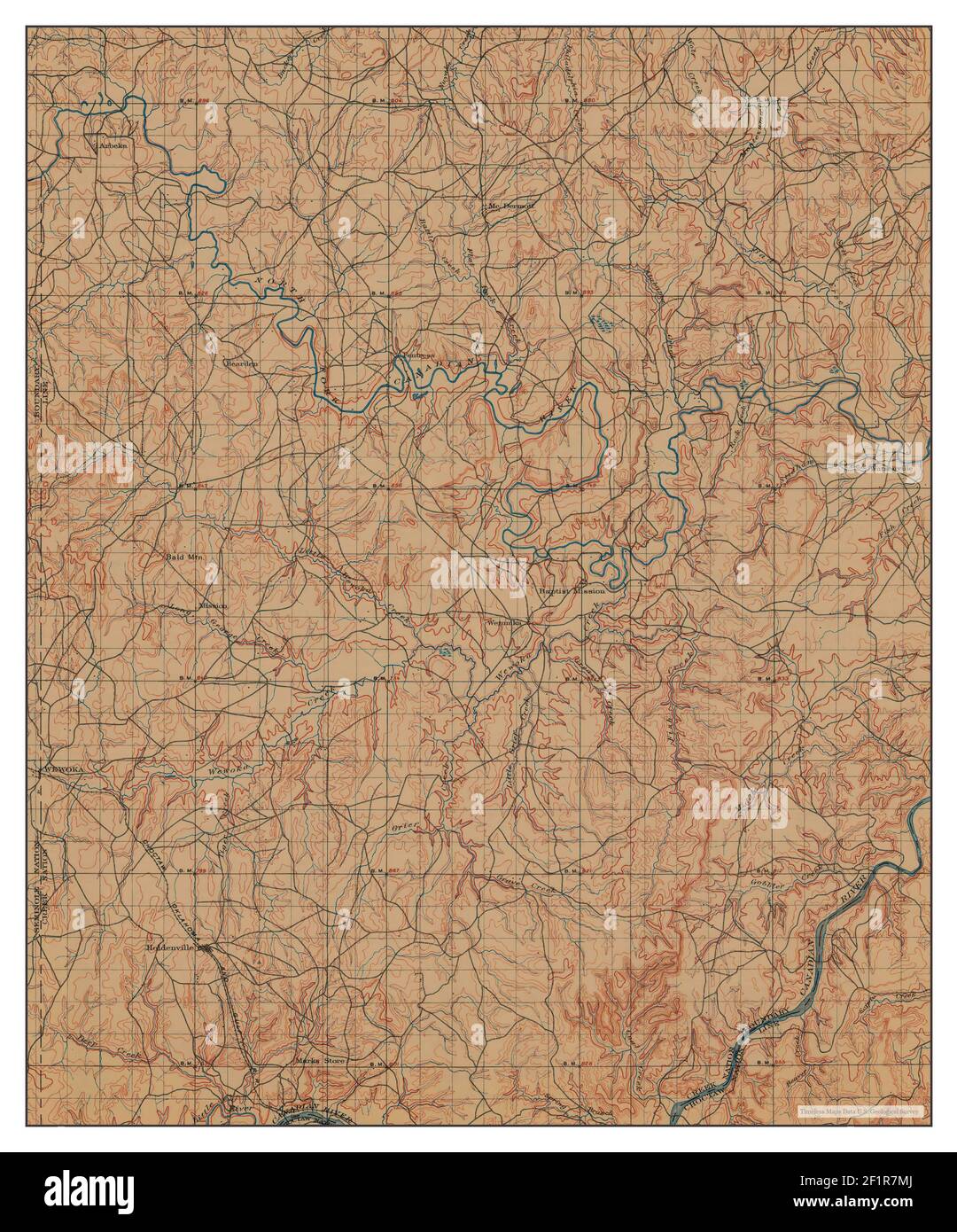 Wewoka, Oklahoma, map 1900, 1125000, United States of America by