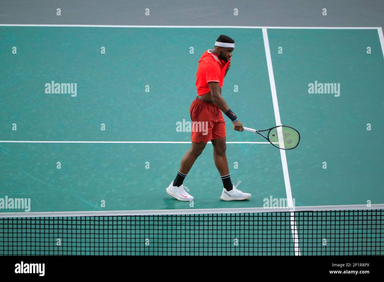 Frances Tiafoe (USA) won the game against Nicolas Mahut (FRA) during the  Rolex Paris Masters Paris 2018, Masters 1000 ATP World Tour, Tennis match  on October 29th, 2018 at AccorHotels Arena (Bercy)