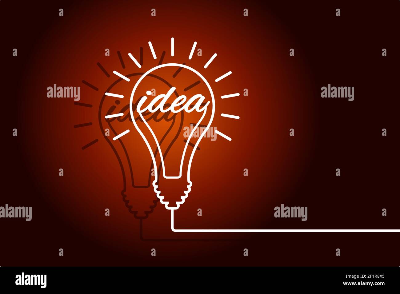 Good idea. Banner light bulb idea concept, creative concept light bulb drawn for stock. Flat style. Vector illustration Stock Vector