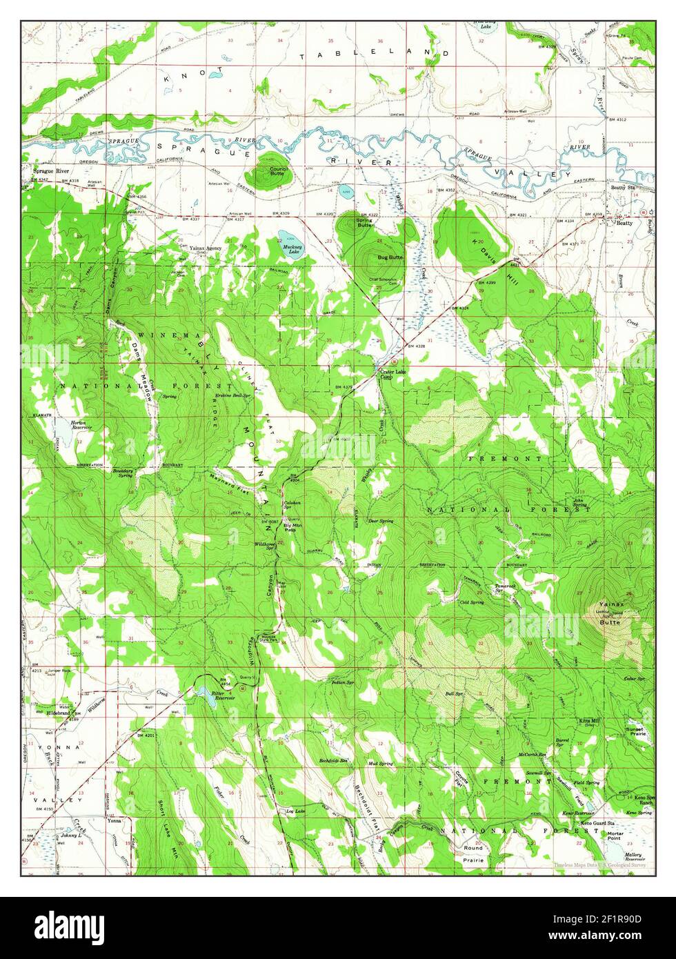 Beatty, Oregon, map 1960, 162500, United States of America by Timeless