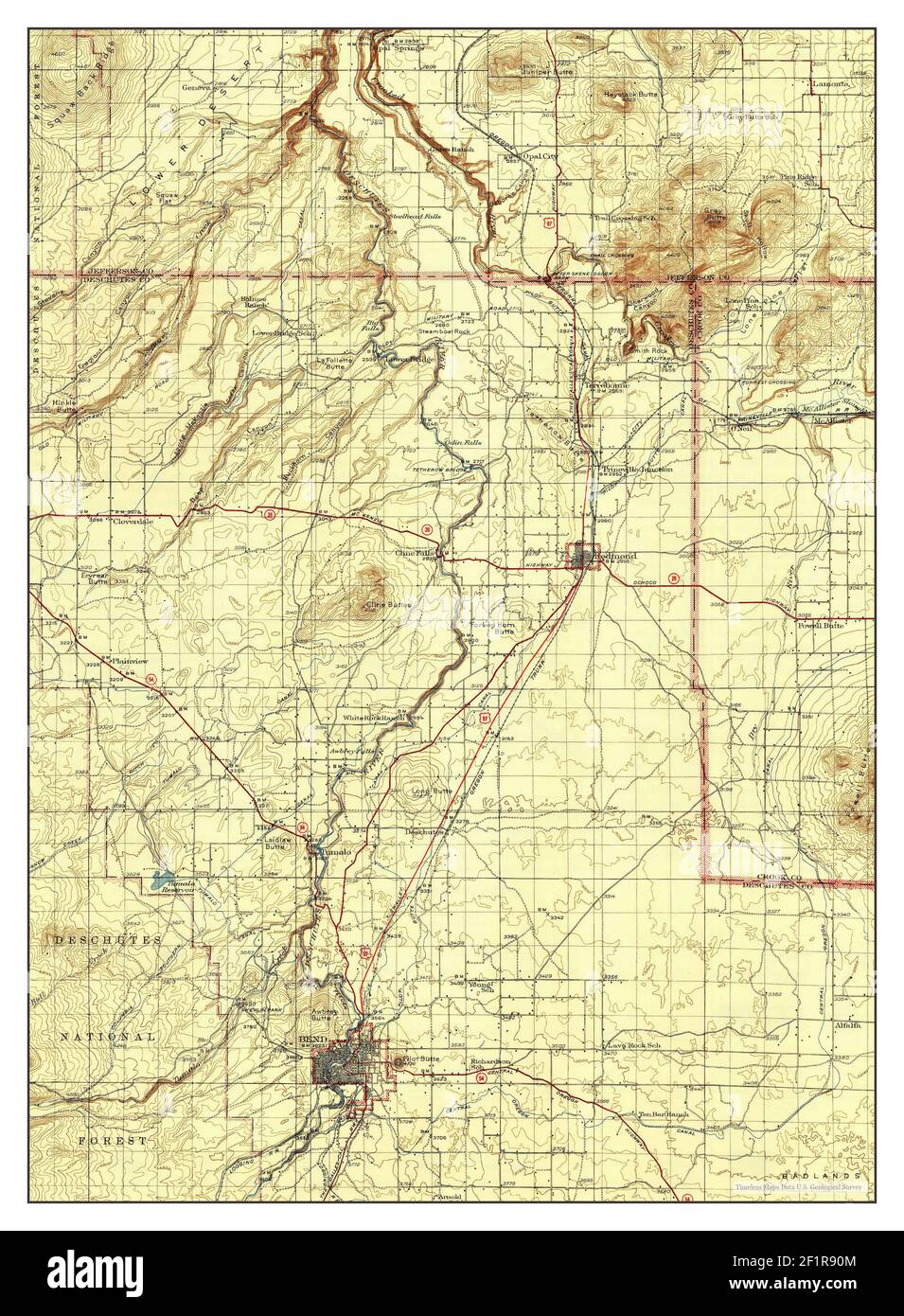 Bend, Oregon, map 1929, 1:125000, United States of America by Timeless Maps, data U.S 