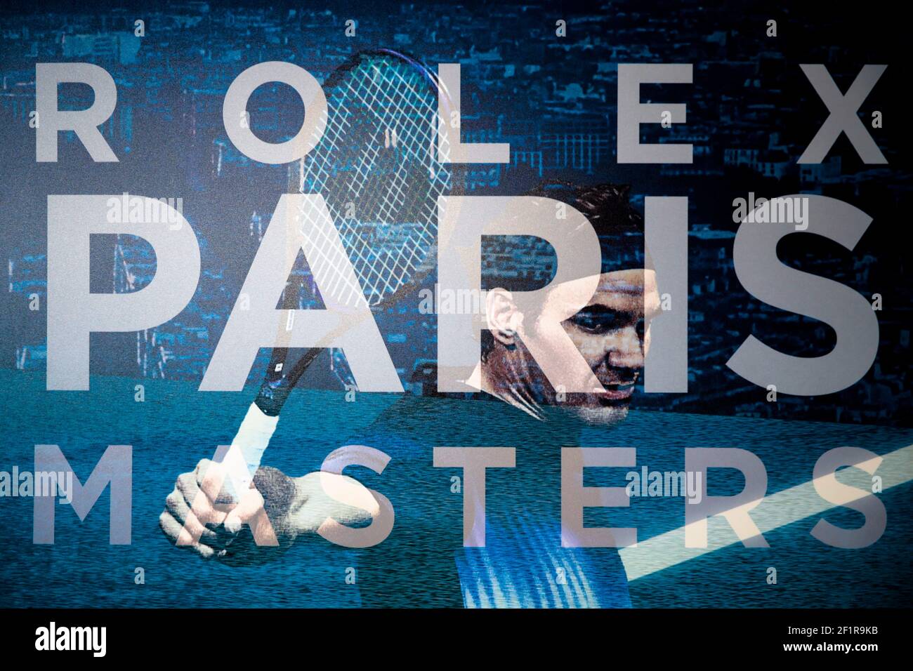 Illustration of wallpaper logotype with Roger FEDERER SUI during